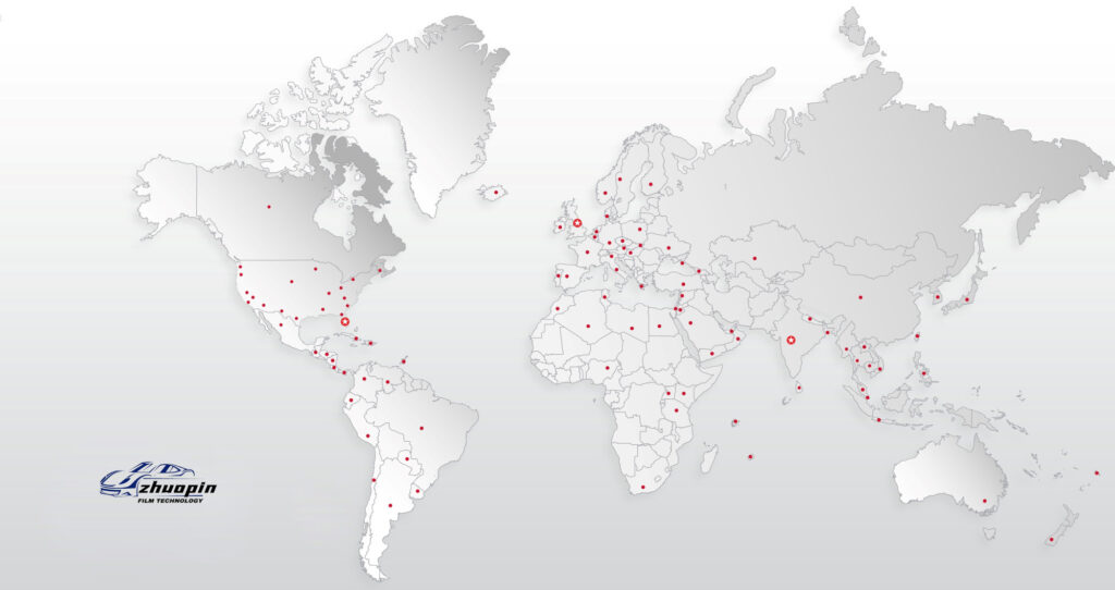 lobal sales network map of Primeshield Paint Protection Film